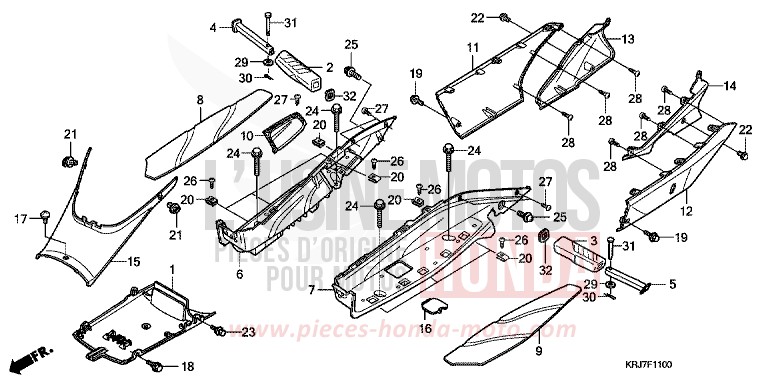 TOLE DE PLANCHER/CACHE CENTRAL de S-wing ABS QUASAR SILVER METALLIC (NHA48) 2011
